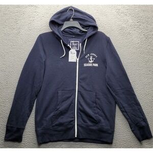Ragwear Hoodie Womens Small Navy Fleece Lined Seaside Park Oversized Full Zip